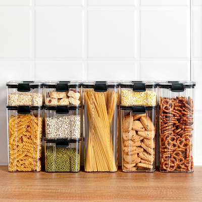 Kitchen & Pantry Organization Airtight Food Storage Container Set Plastic Canisters with Durable Lids